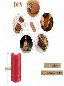 Waxed Thread 131.2 Yards, 150D Leather Sewing Waxed Thread Cord For Beginners Leather Craft DIY Bags Wallets, Shoe Repairing, Jewelry Making,For Home Upholstery Carpet Leather Canvas Repair And Sewing - Multicolor - View 7