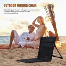 1 pièce Chaise de camping pliable portable de couleurs multiples pour l'extérieur, le jardin, le parc. Chaise paresseuse avec  et coussin. Chaise pliante de pique-nique et de camping confortable pour la plage. Facile à transporter, idéal pour les aventures en extérieur