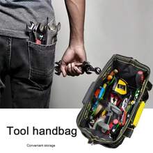 13/19inch Multifunctional Portable Tool Bag Heavy Duty Storage Case Shoulder Strap - Black - View 3