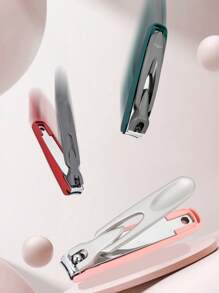 1pc Hollow Stainless Steel Nail Clipper With Anti-Splash Function And Nail Debris Collection Design, Available In 3 Sizes And Colors, Home Manicure Tool