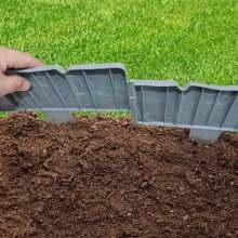 20/10pcs Plastic Garden Edging Border, Imitation Stone Fence Panels, Outdoor Patio Barrier