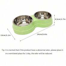 Bols doubles en acier inoxydable pour chiens et chats - base antidérapante - parfaits pour la nourriture et l'eau - faciles à nettoyer