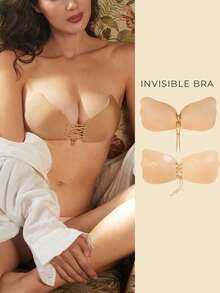 1/2 件装自粘隐形聚拢文胸套装 - 无肩带露背文胸，无缝提拉，透气防下垂，适合搭配婚纱和夏季服装 - 彩色 - 查看 22