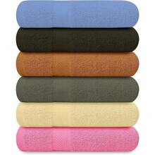 QUBALINENZ 100% Cotton Bath Towels-27x54inch - 6 Pack Shower Towels - Light Weight, Ultra Absorbent Towels For Bathroom (Multi Color) - Default - View 1