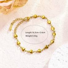 1 Set Minimalist And Elegant Delicate Heart-Shaped Stainless Steel Jewelry Set, Suitable For Women To Wear Daily Or Attend Parties, Also A Great Mother's Day Gift