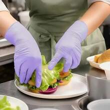 Disposable Use Nitrile Gloves, Multipurpose Household Cleaning Gloves, Waterproof, Anti-Slip, Suitable For Dishwashing, Hairstyling, Kitchen Cleaning (Random Color: Purple Or Pink), Waterproof, Ambidextrous, Non-Medical Gloves - View 5