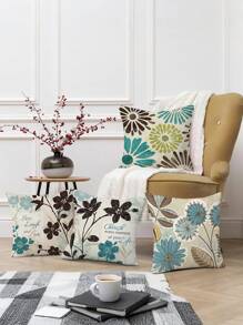 4 pièces Taies d'oreiller imprimées de fleurs vintage, Housses de coussin en velours rétro, impression unilatérale avec fermeture éclair cachée, convenant à toutes les saisons, sans insert de coussin, adaptées à la décoration de cabine extérieure, salon, chambre à coucher, canapé, patio