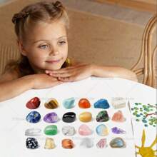 "Ready To Ship" Advent Calendar Christmas Jewel 24 Days Countdown Calendar Mineral Fluorite Jewel Natural Stone Crystal Stone Mineral Collection Box Christmas Crystal Boy Girl