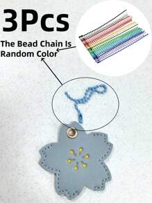 1/3Pcs Flower Keychain Holder - Cute Cartoon Card Case For Women, Mini PU Leather Key Organizer With Chain, Cute Accessory For Girls