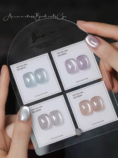 Miss Leia 4 Stücke 15ml Sommer Blitz Porzellan Weiß Glas Katzenaugen Gel Nagellack Neue Aufhellungs Eis Mondlicht Weiß Hochdichte Magnetischer Nagellack Beliebte Farbe Gel Lack UV LED Aushärtung Einweichbar Halbpermanent Geeignet für Schönheitssalon Nagelstudio DIY Zuhause Urlaub Frauengeschenk Geeignet für alle Jahreszeiten Nageldesign Anfänger Maniküre