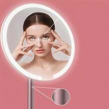 Espejo de maquillaje LED, batería de litio recargable por USB de 1200mAh/2400mAh, espejo de tocador plegable con marco de metal pulido y diseño floral, espejo cosmético portátil, accesorios de baño, de vuelta a la escuela - Ver 11