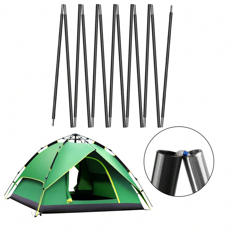 Tiang Tenda Paduan Aluminium Ringan, Cocok untuk Berkemah, Tahan Lama dan Tahan Angin, Pasak Tenda Dapat Diganti, Mudah Dipasang, Cocok untuk Perlengkapan Luar Ruangan seperti Ransel dan Mendaki Gunung - hitam - View 1