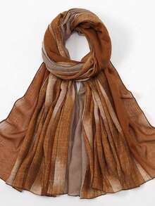 1pc Minimalist Gradient Multi-Color Scarf, Fashion Head Wrap Women, Warm Geometric Versatile Chiffon Scarf For Autumn/Winter For Dress