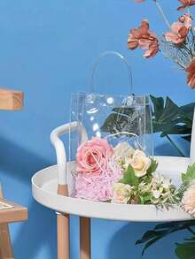 10pcs Transparent PVC Gift Bags, Suitable For Wedding Party, Birthday Gift Bags - Clear - View 8