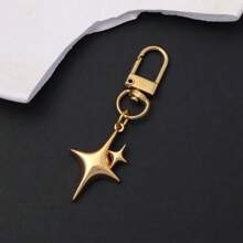 1 pieza Llavero con decoración de estrella estilo Y2K, llavero de metal para mochila, carro, accesorio para audífonos, regalo de llavero de mujer, recuerdo, accesorio para carro, bolso, escuela