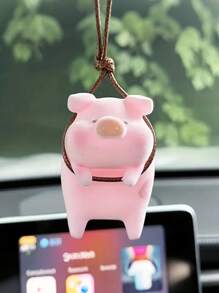 Ciondolo decorativo a forma di maialino carino, accessorio per auto, charmante pendente rosa a forma di maiale con decorazione a cuore, perfetto per decorare gli interni dell auto, aggiungendo una tocco di divertimento e allegria al tuo veicolo