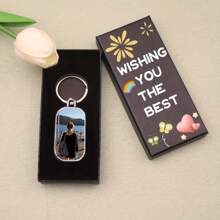 Personalisierter beidseitiger Foto-Schlüsselanhänger aus Metall, Geschenk für Schwester, Familie, Haustiere, Weihnachten, Abschluss