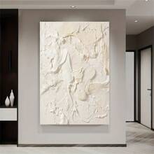 1pc Nordic Style Abstract Cream Textured Canvas Art For Modern Living Room Or Porch Wall Decor, Light Luxury Home Decoration, Home Decor Aesthetic No Frame 50x70cm/19.67x27.55inch