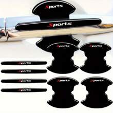 8Pcs Sports Car Door Handle Scratch Protection Stickers, Protective Film For Most Vehicles, Car Paint Protection