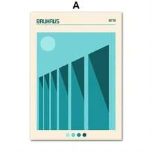 1pc Modern Abstract Bauhaus Lines Eye Geometric Wall Art Canvas Painting Nordic Posters And Prints Pictures For Living Room Decor Optional Frame ,Wall Art With Frame - Multicolor - View 54