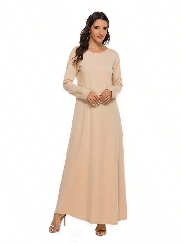 New Arab Women's Muslim Basic Style, Long Sleeved With Summer Dress Inside, Abaya Women's Party Dress, Long Skirt, Modest