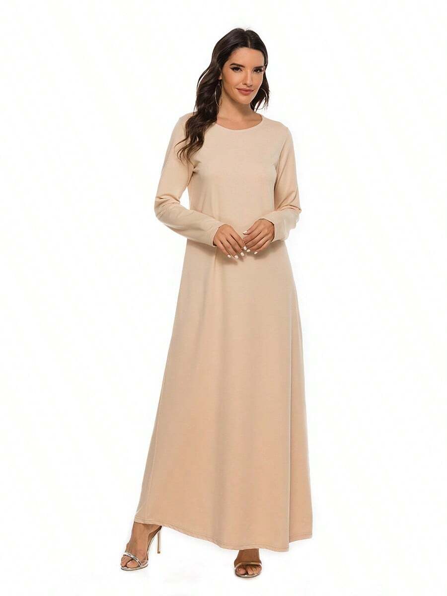 New Arab Women's Muslim Basic Style, Long Sleeved With Summer Dress Inside, Abaya Women's Party Dress, Long Skirt, Modest
