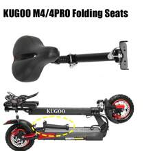 Asiento plegable con amortiguación ajustable para patinete eléctrico de 10 pulgadas, cojín suave apto para KUGOO M4/M4 Pro sin necesidad de taladrar