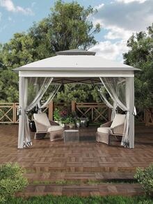 Outdoor Furniture 11'x11' Pop-Up Gazebo With Enhanced Frame And Mosquito Netting - Instant Outdoor Canopy Tent For Patio, Garden, And Events ﻿ - Grey - View 7