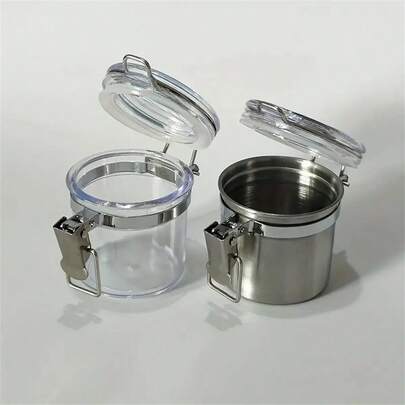 1 pieza Contenedor de almacenamiento hermético a prueba de olores, recipiente oculto, recipiente metálico a prueba de humedad - a prueba de agua y a prueba de humedad, caja de almacenamiento esencial portátil diaria