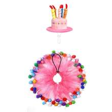 2pcs Happy Birthday Porch Goose Outfit Lawn Goose Clothes Hat And Tutu Collar Goose Outfits For 23" Cement/Plastic Porch Goose Outdoor Statue Patio Yard Lawn Art - Multicolor - View 10