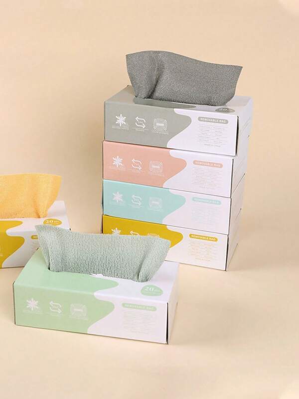 10pcs/20pcs-Water Absorbing, Removable Cloth For Kitchen, Disposable, Washable, Not Easy To Stick To Oil, Disposable Dishwashing Cloth