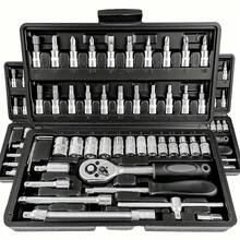46-In-1 Ultimate Mechanic Repair Tool Kit - Advanced Ratchet Torque Wrench & Screwdriver Set - Super Compact, All-In-One Solution For Car, Bike And Motorcycle Maintenance - Color and Style Are Random - View 10