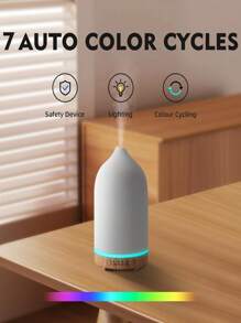 100ML Ceramic Essential Oil Diffuser - Ultrasonic Aromatherapy & Humidifier With 7-Color LED Lights, Auto Shut-Off, Wood Grain Base, 30s/1H/2H Timer | Scent For Home, Office, Yoga