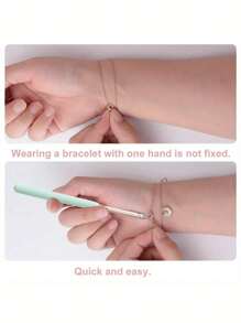1pc Stainless Steel Bracelet Fastener Assistant, Jewelry Assistant Bracelet Clasp Assistant, Bracelet And Necklace Aid Tool For Jewelry Making - Easy To Put On Bracelet Portable Bracelet Tool Jewelry And Hook Equipment Bracelet Attachment Tool, Adjustable Bracelet Fastener - Easy To Use Female Jewelry Assistant