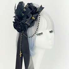 1 szt. Lolita Style Party Mini Hat, spinka do włosów Gothic Rose Edge, akcesorium do tańca scenicznego