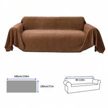 1pc All Season Chenille Sofa Cover - Anti-Splash, Machine Washable, Non-Slip, Suitable For Bedroom, Office, Bedroom And Living Room, Home Decor