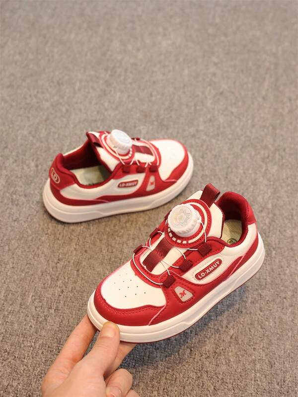 Girls Spring Sneakers 2025 New Children Rotating Buckle Sports Shoes Big Kids Unisex Soft Sole Non-Slip Casual Shoes