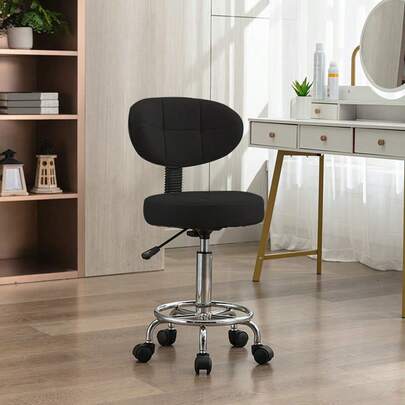 オフィスチェア パソコンチェア 丸椅子 ワーク キャスター付き 椅子 美容室 エステスツール 360度回転 組み立て簡単 昇降式 在宅勤務 椅子