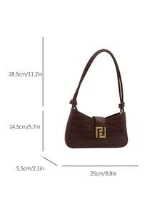 กระเป๋าสะพาย รูปพระจันทร์แบบตกแต่งล็อคอุปกรณ์เฉิดฉาย เรียบง่าย เหมาะสำหรับการช้อปปิ้ง กระเป๋าสตางค์ ผู้หญิงวัยรุ่น นักศึกษา ผู้เพิ่งเริ่มทำงาน ข้าราชการ เหมาะสำหรับใช้ในออฟฟิศ มหาวิทยาลัย การทำงาน ธุรกิจ การเดินทางและกิจกรรมกลางแจ้ง - สีน้ำตาลกาแฟ - ดู 7