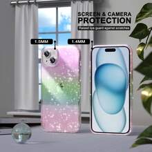 Choiche Compatible For IPhone 16 Plus Case, Women Cute Clear Glitter Bling Sparkly Case, [2 X Diamond Camera Lens Protectors] [2 X Tempered Glass Screen Protectors] 6.7-Inch (Glitter Clear) - Paillettes colorées - Voir 10