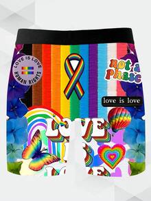DOKER 1 Piece Of Men's Innovative Boxing Shorts With Pride Month Theme Pattern Print, Soft And Skin Friendly, Quick Drying And Breathable, Elastic Fabric, Digital Printing Positioning, Men's Elongated Boxer Shorts, Suitable For Sports, Leisure And Cycling, Fun Gift - Multicolor - View 8