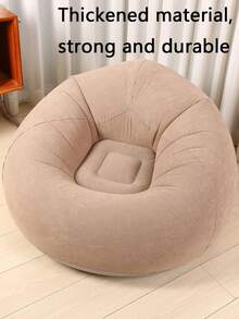 大型休闲充气沙发椅 PVC 躺椅座椅豆袋沙发坐垫蓬松沙发榻榻米客厅用品户外露营 - 深藍色 - 查看 4