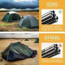 Tiang Tenda Paduan Aluminium Ringan, Cocok untuk Berkemah, Tahan Lama dan Tahan Angin, Pasak Tenda Dapat Diganti, Mudah Dipasang, Cocok untuk Perlengkapan Luar Ruangan seperti Ransel dan Mendaki Gunung - hitam - View 3