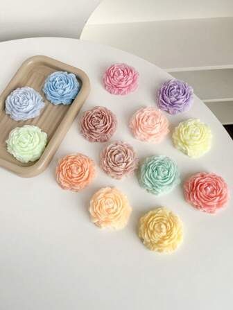 1 pieza Decoración de vela con flor de peonía hecha a mano, quemador de incienso, regalo de fragancia para el Día de San Valentín romántico