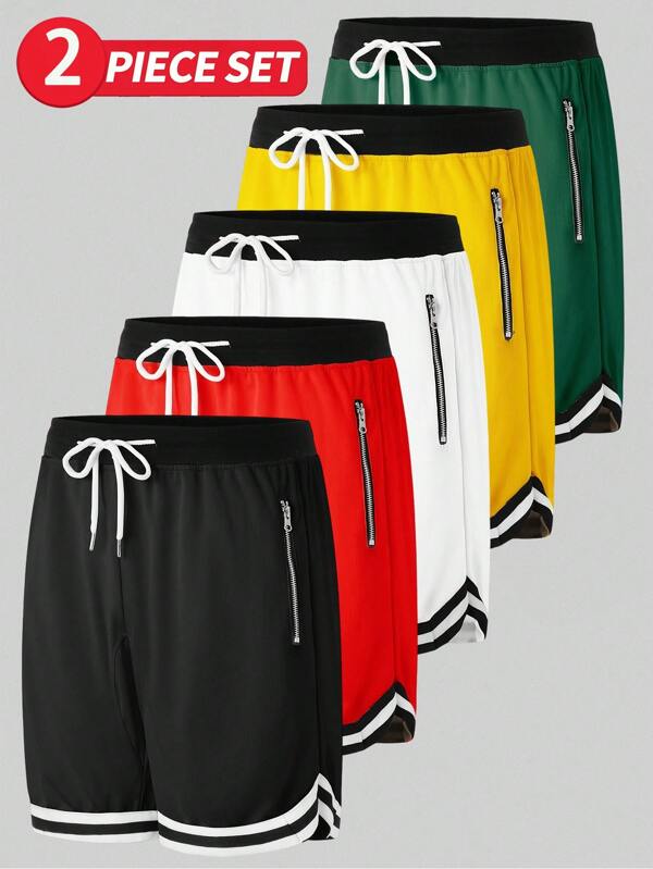 2PCS,Men's Shorts,Men Shorts,Casual,Workout Shorts,Jersey Men,Zippered Pocket,Gym Clothes Men, ,Athletic Shorts,Gym Shorts,Drawstring Waistband,Basketball Shorts,Elasticity Lightweight Sweatpants Perfect For Basketball, ,Baseball,Workout, Running, Training,Fitness,Athletic,Outdoor,Father's Day Gift