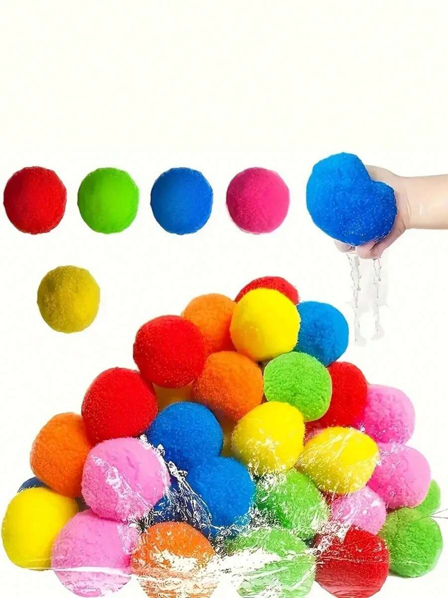 6/12 Bolas de agua reutilizables de colores aleatorios - Piscina y playa, adecuadas para actividades acuáticas al aire libre, entretenimiento de verano, juegos familiares y accesorios esenciales para la piscina. Diseño interesante y bolas de agua coloridas, accesorios de playa, flotador de piscina - Multicolor - Ver 1