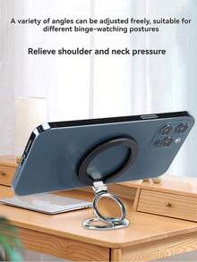 Magsafe Magnetic Phone Holder, Phone Ring Buckle Holder, Phone Desktop Holder With 360 Degree Rotation And 180 Degree Folding Function(Including Magnetic Attraction Plates)