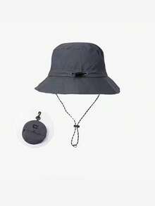 1 Piece Of Foldable Storage Bucket Hat For Men And Women, Sun Protection Hat, Windproof Drawstring Adjustable Sun Hat, Outdoor Sports Waterproof Quick-Drying Hat, Decorative Beach Hat, Women's Hat