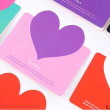 5/25/50 pezzi Biglietti d'auguri a forma di cuore per San Valentino, carte colorate essenziali e pieghevoli per anniversari, matrimoni, compleanni, festa della mamma, festa del papà e lauree