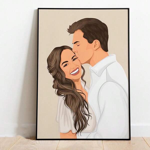 1 pezzo Poster d arte murale, ritratto personalizzato senza volto, illustrazione personalizzata, foto personalizzata, ritratto personalizzato, regalo per il fidanzato, regalo per la fidanzata, senza cornice, multifunzionale, ornamentale, riutilizzabile, raffinato, alla moda, di alta qualità, colorato, moderno, personalizzato, unico, regali ideali per lui, regali ideali per lei, fidanzato, papà, fidanzata, mamma, famiglia, amici, sala da tè, casa, giardino, ufficio, per anniversari, per San Valentino, per la Festa della Mamma, per compleanni, per la Festa del Papà, per lauree, per matrimoni, per riscaldamento della casa